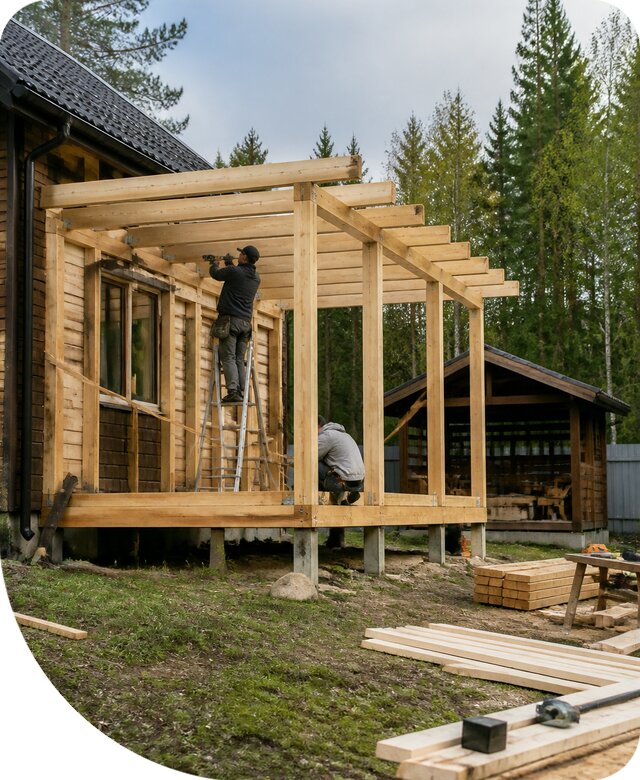 Строительство пристроек и построек на участке в Ленинске-Кузнецком